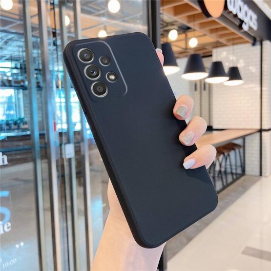 Samsung A72 Silikontasche mit Kameraschutz Schwarz 