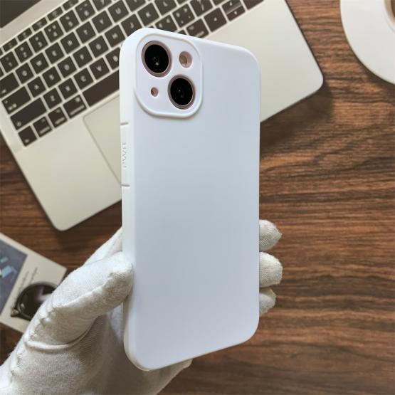 iPhone 13 Mini Silikontasche mit Kameraschutz weiß 